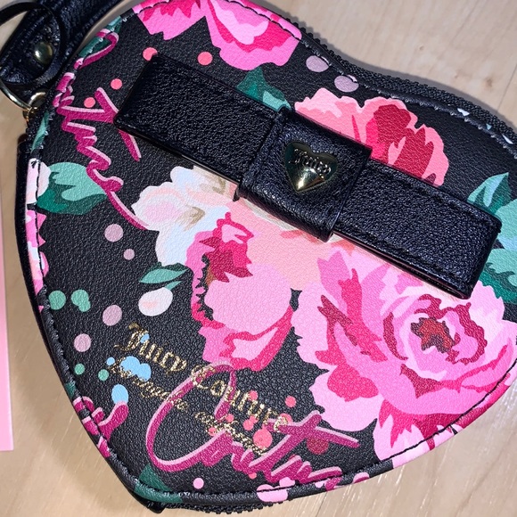 JUICY COUTURE Pick Ur Petal Peek a bow Heart Wristlet - Picture 2 of 7